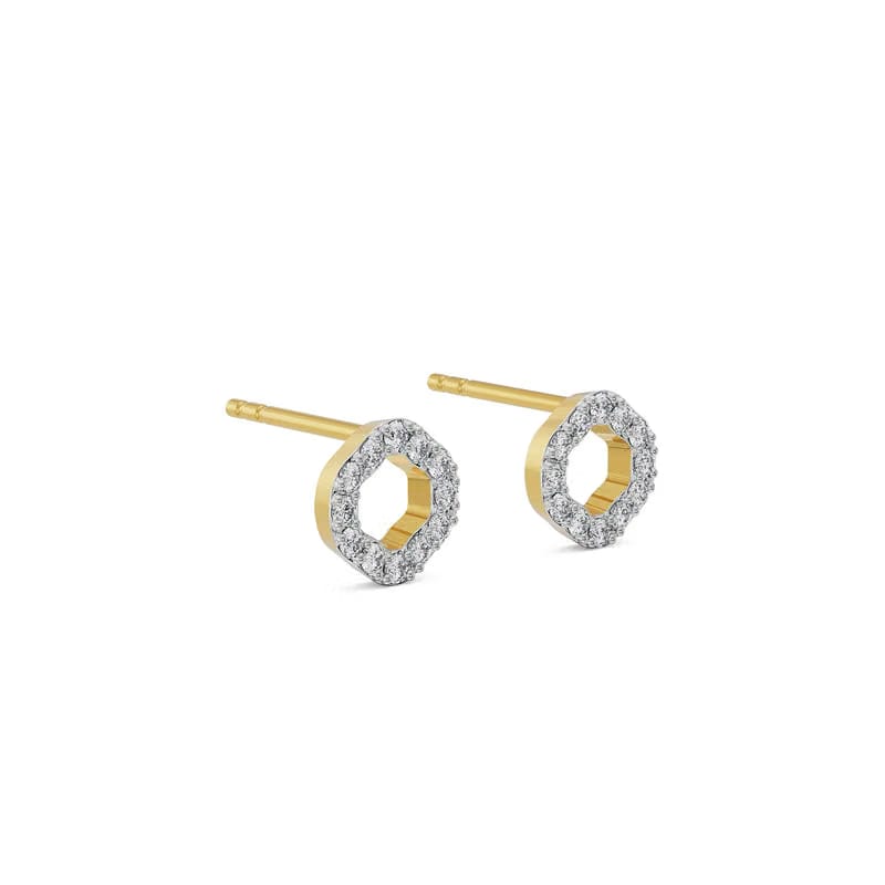 Hollow Lab Grown Diamond Studs 9KT