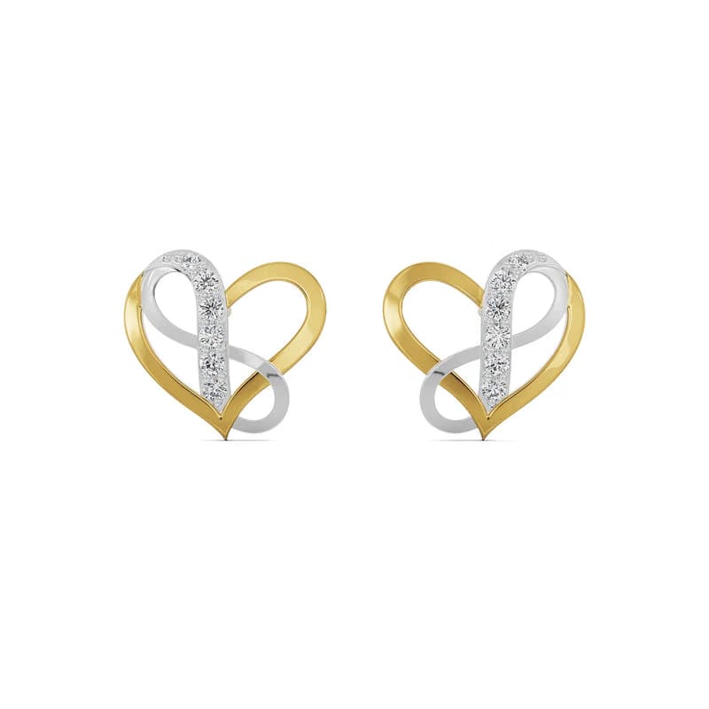 Infinity Heart Lab Grown Diamond Studs 9KT