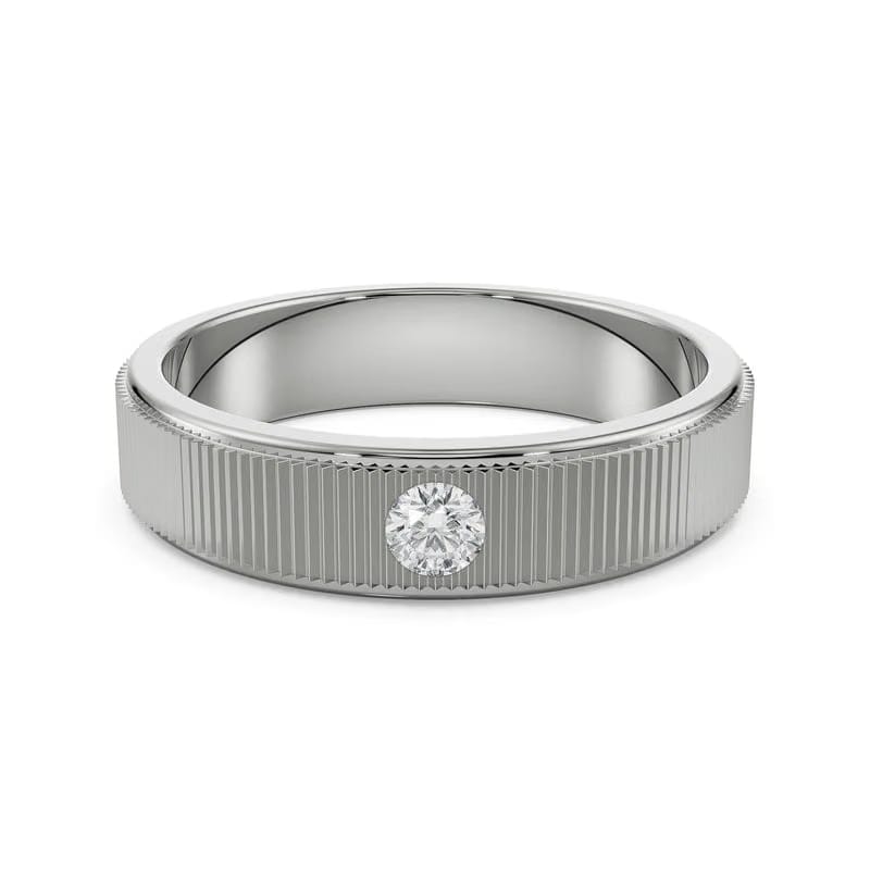 Inlay Round Lab Grown Diamond Band