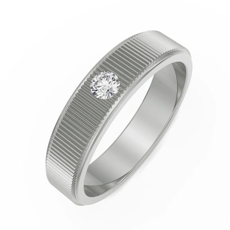 Inlay Round Lab Grown Diamond Band