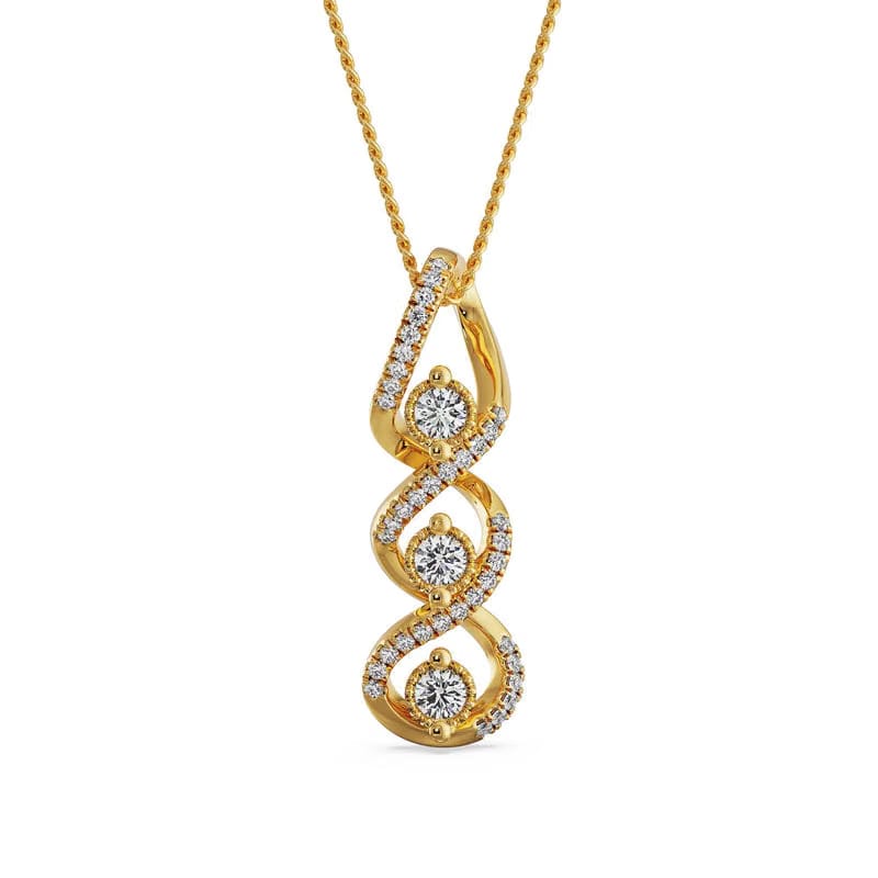 Interlocking Diamond Cross Pendant 9KT