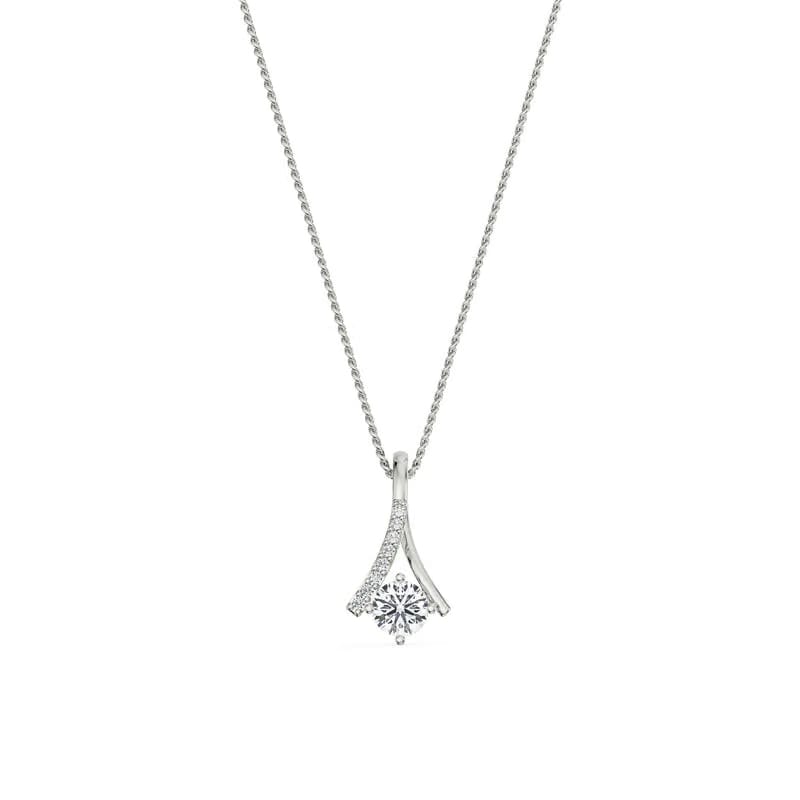 Inverted V Lab Grown Diamond Pendant 9KT
