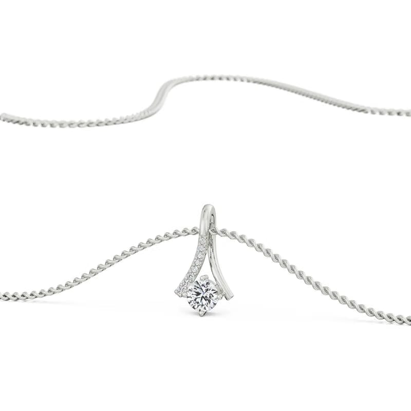 Inverted V Lab Grown Diamond Pendant 9KT