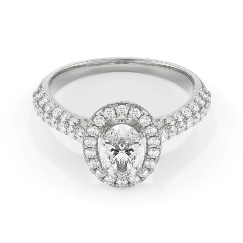 Jessy Oval Lab Grown Diamond Halo Ring