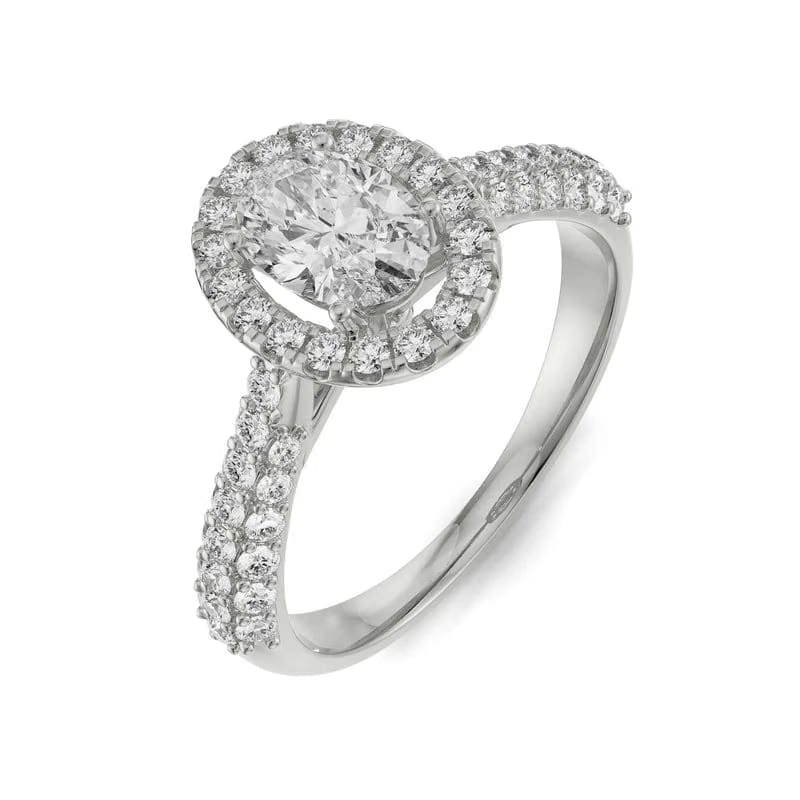 Jessy Oval Lab Grown Diamond Halo Ring 9KT