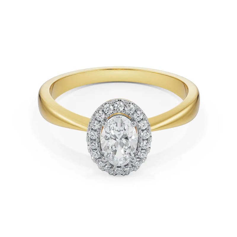 June Oval Halo Lab Diamond Engagement Ring