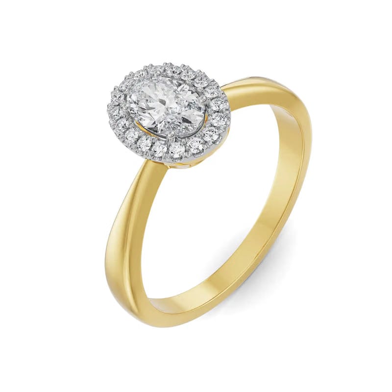 June Oval Halo Lab Diamond Engagement Ring 9KT
