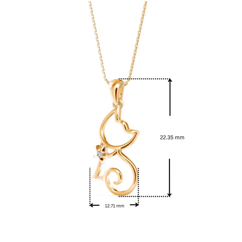 Kitty Cat Lab Grown Diamond Pendant