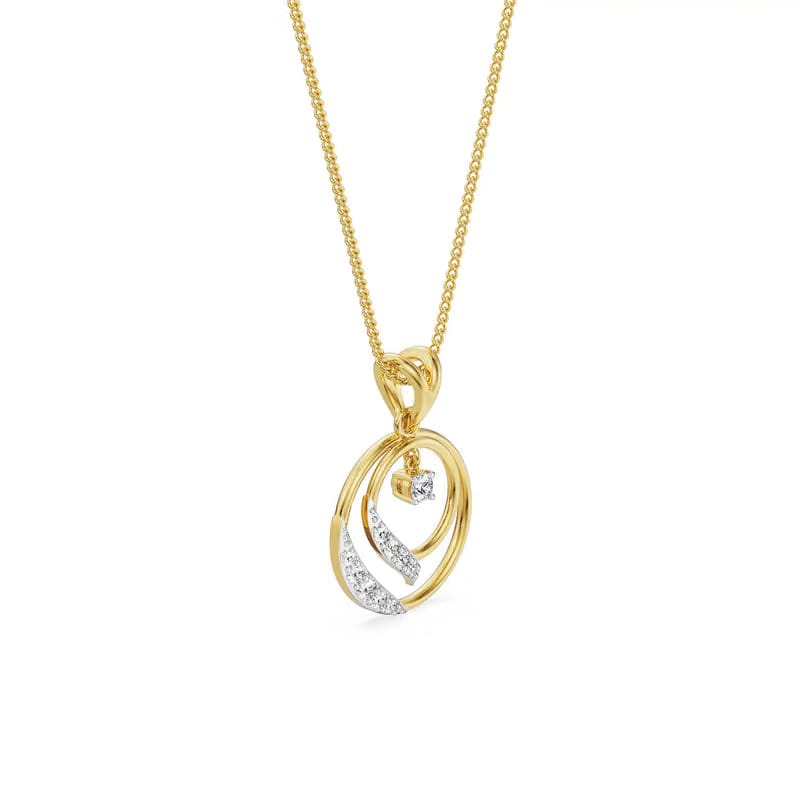 Lab Diamond Dual Circle Pendant Set