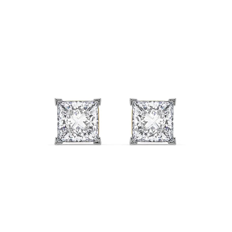 Lab-Grown 1 CT Classic Square Diamond Studs_in_stock