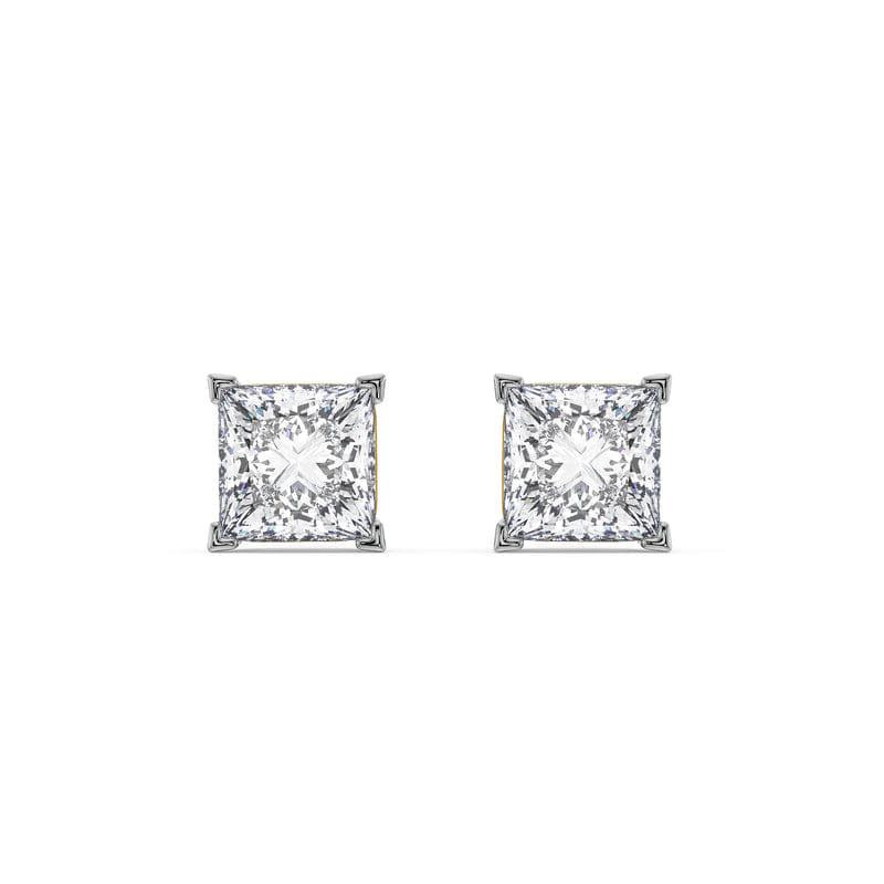 Lab-Grown 1 CT Classic Square Diamond Studs_in_stock