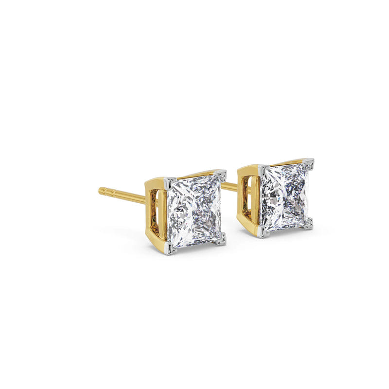 Lab-Grown 1 CT Classic Square Diamond Studs_in_stock