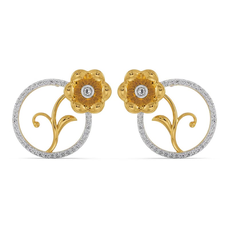 Lab Grown Diamond Blossom Earrings 9KT