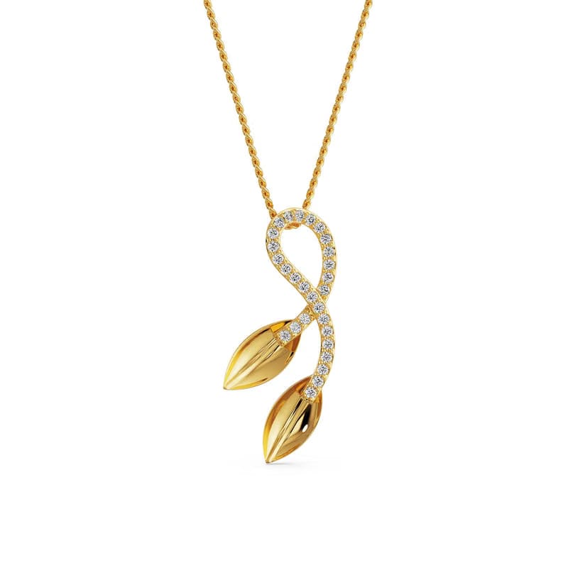 Lab Grown Diamond Leaf Fusion Pendant
