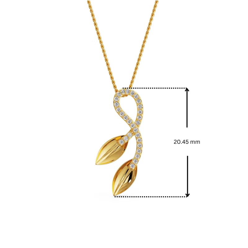 Lab Grown Diamond Leaf Fusion Pendant