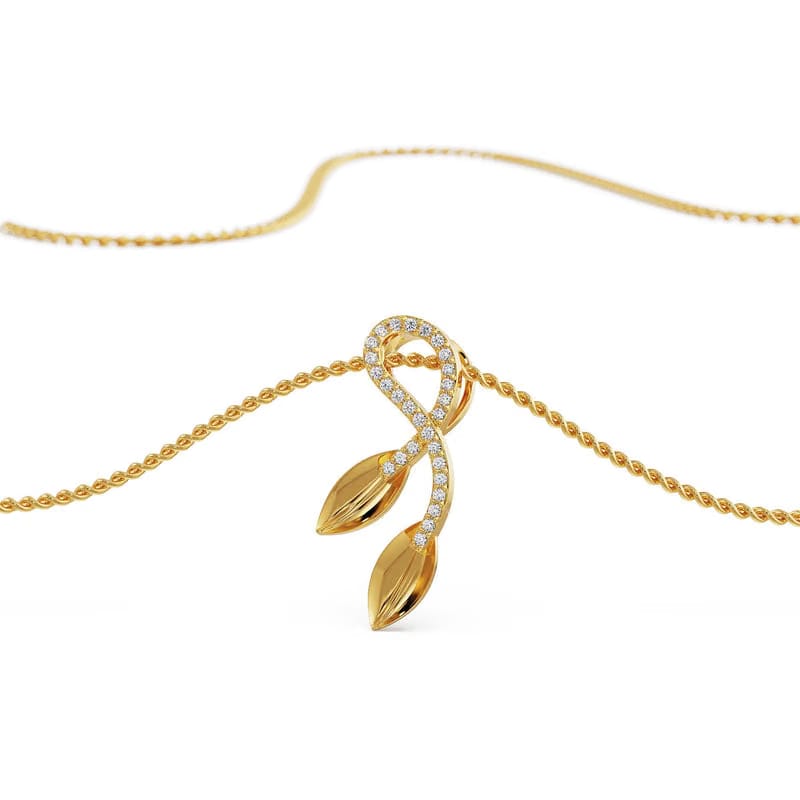 Lab Grown Diamond Leaf Fusion Pendant_in-stock