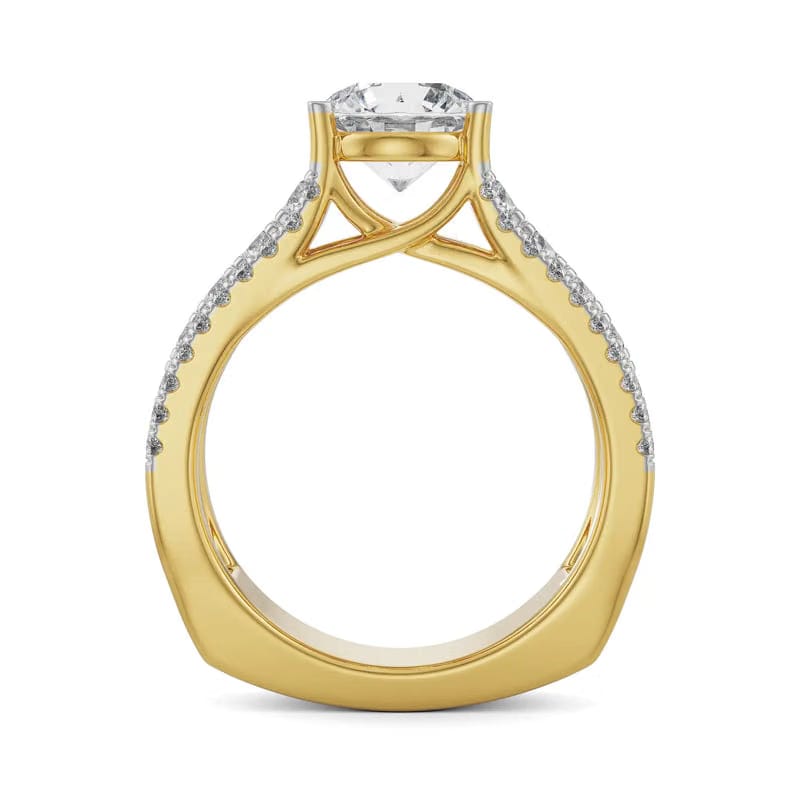 Lab Grown Diamond Solitaire Band Engagement Ring
