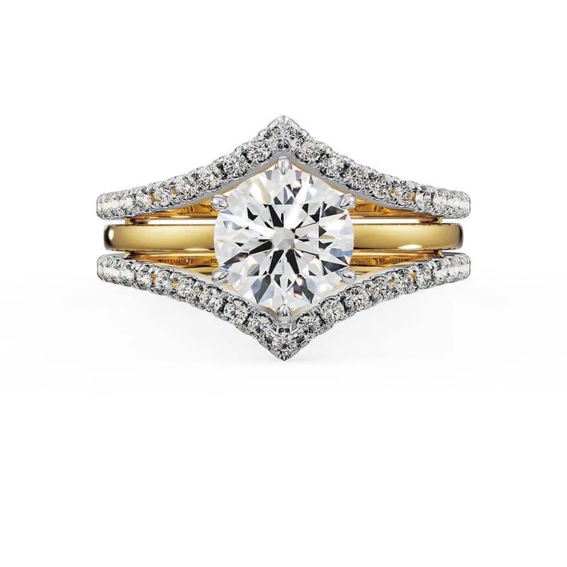 Lab Grown Diamond Solitaire Chevron Engagement Ring