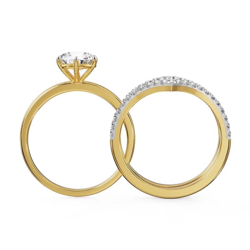 Lab Grown Diamond Solitaire Chevron Engagement Ring