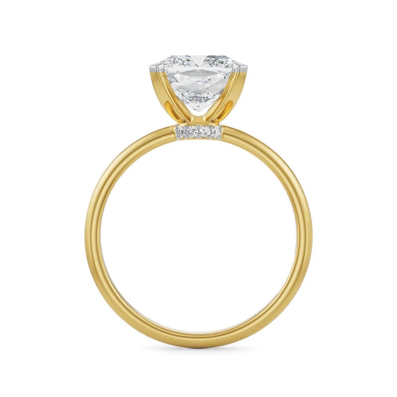 Lab Grown Diamond Solitaire Cushion Cut Engagement Ring