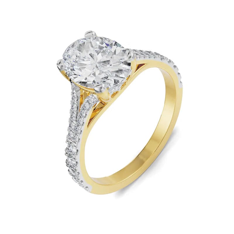 Lab Grown Diamond Solitaire Oval Bridal Ring 9KT