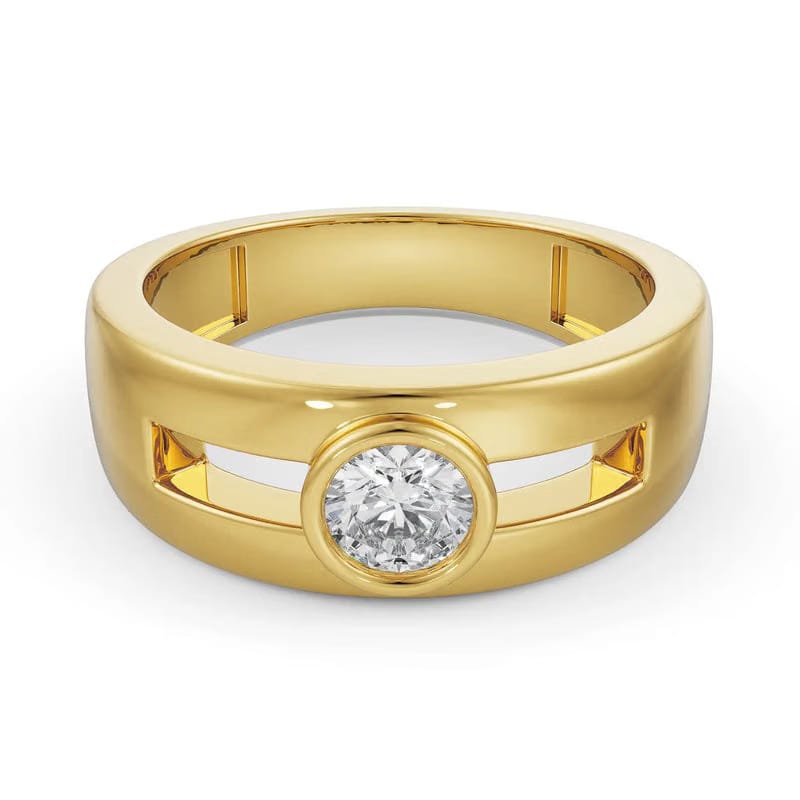 Lab Grown Diamond Solitaire Round Wedding Band for Men