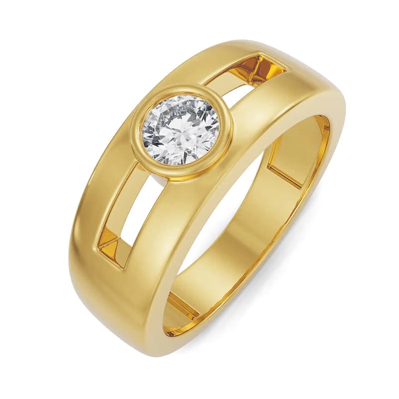 Lab Grown Diamond Solitaire Round Wedding Band for Men
