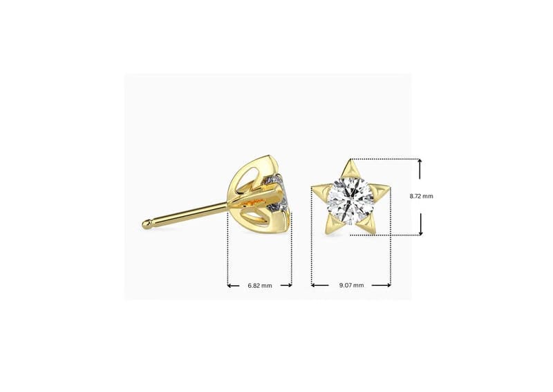 Lab Grown Diamond Solitaire Star Studs