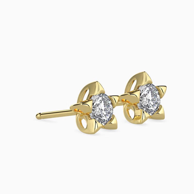 Lab Grown Diamond Solitaire Star Studs 9KT