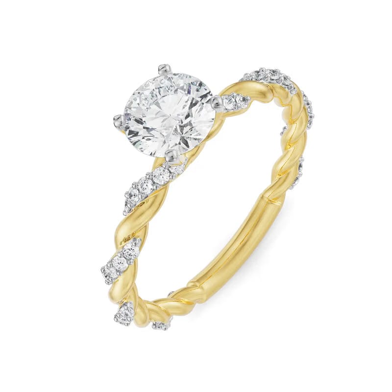 Lab Grown Diamond Solitaire Twist Engagement Ring