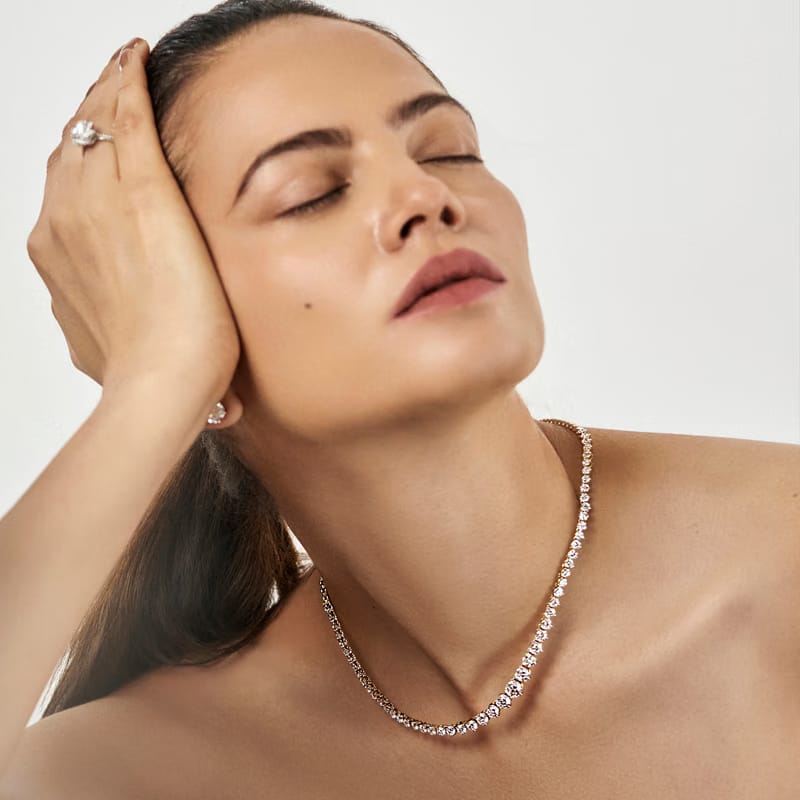 Lab Grown Diamond Tennis Necklace 9KT