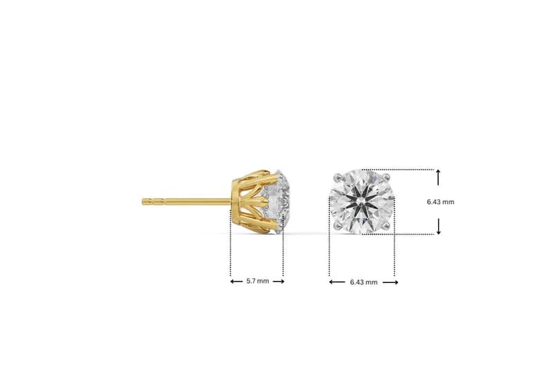 Lab-Grown 1 CT Classic Round Diamond Studs