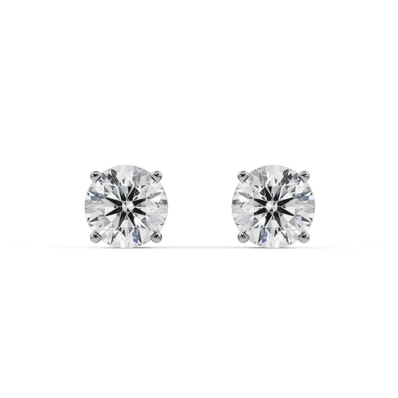 Lab-Grown 1 CT Classic Round Diamond Studs 9KT