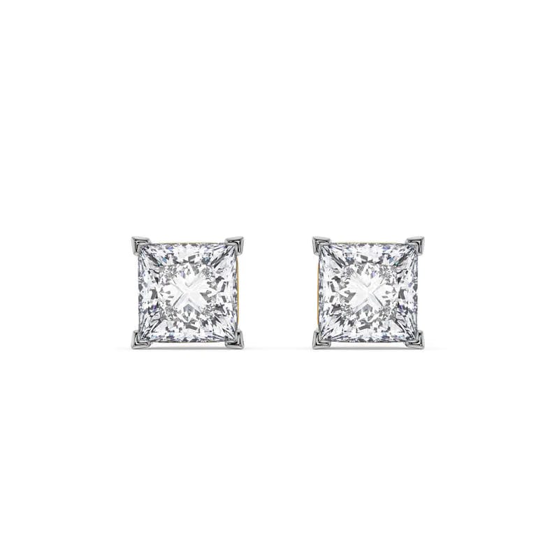 Lab-Grown 1 CT Classic Square Diamond Studs