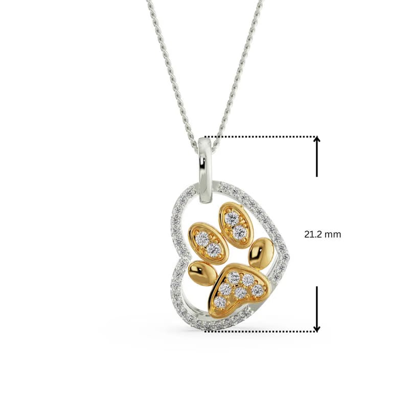 Lab-Grown Diamond Dog Paw Pendant