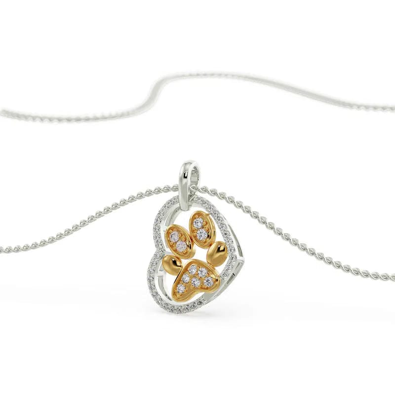 Lab-Grown Diamond Dog Paw Pendant 9KT