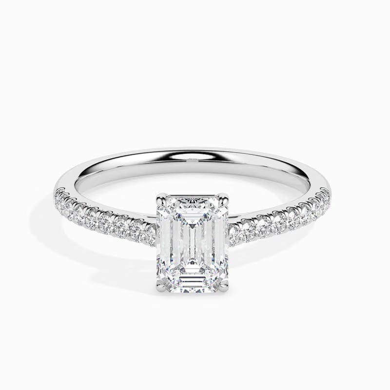 Lab-Grown Emerald Cut Solitaire Ring 9KT