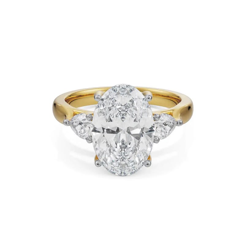 Lab-Grown Tri Solitaire Diamond Ring