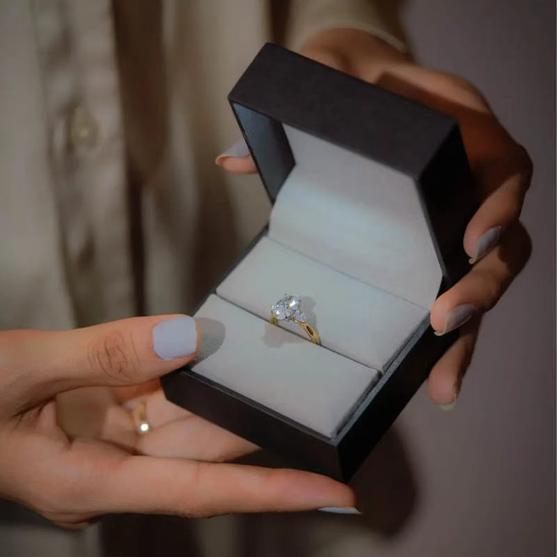 Lab-Grown Tri Solitaire Diamond Ring