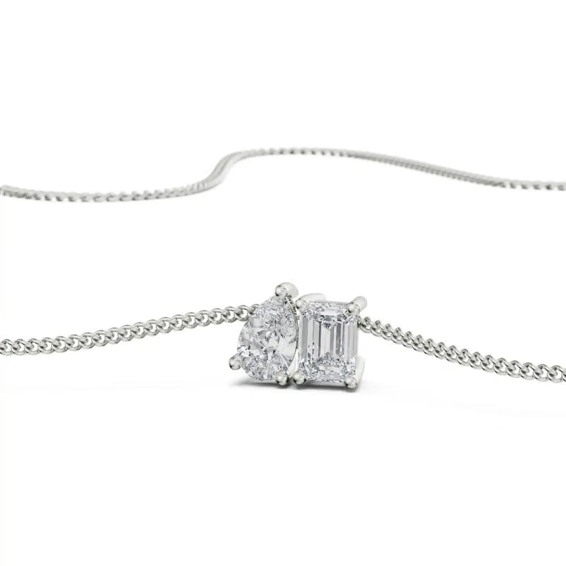 Lab-Grown Two Stone Diamond Pendant 9KT