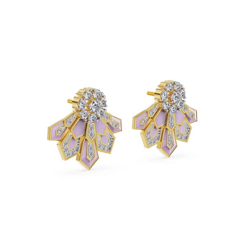 Lavender Cascade Lab Grown Diamond Earrings