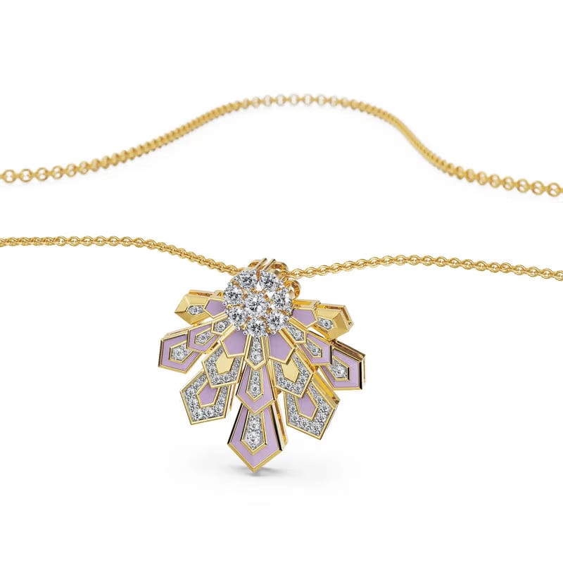 Lavender Cascade Lab Grown Diamond Necklace