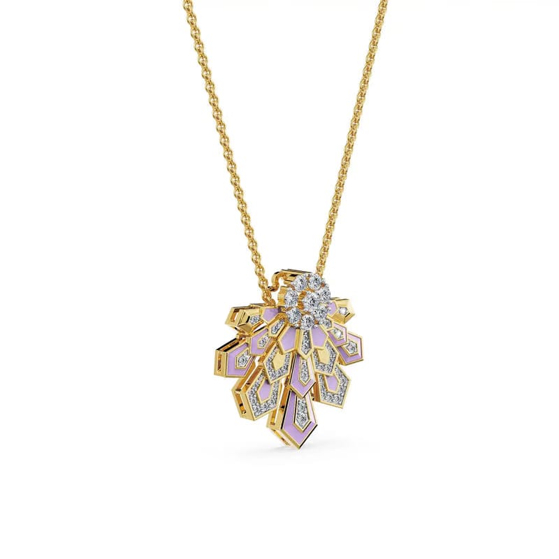 Lavender Cascade Lab Grown Diamond Necklace