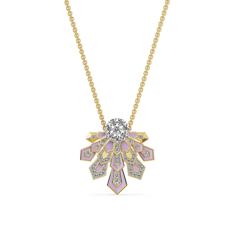 Lavender Cascade Lab Grown Diamond Necklace 9KT