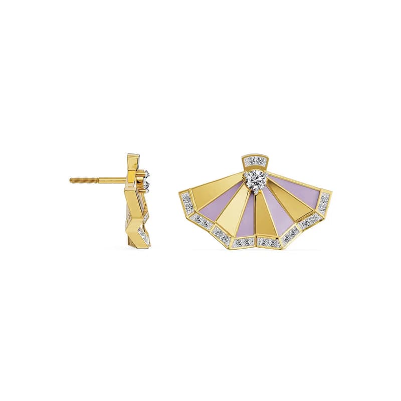 Lavender Gleam Lab Grown Diamond Earrings