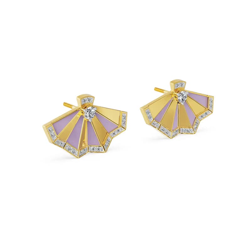Lavender Gleam Lab Grown Diamond Earrings