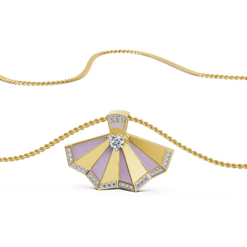 Lavender Gleam Lab Grown Diamond Pendant