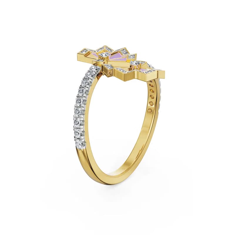 Lavender Gleam Lab Grown Diamond Ring