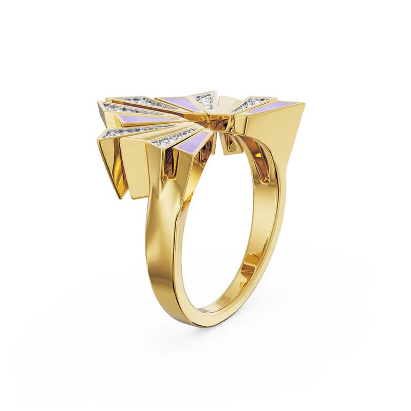Lavender Lab Grown Diamond Ring 9KT