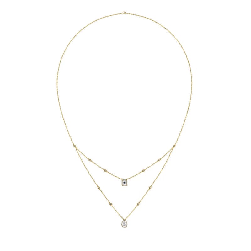Layered Halo Solitaire Lab Grown Diamond Necklace - Alice Meyers 9KT